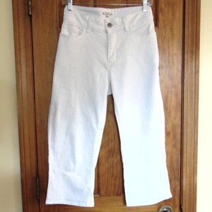 Riders By Lee Women's Cropped Jeans Waist 32 White Bedazzled Back Pockets